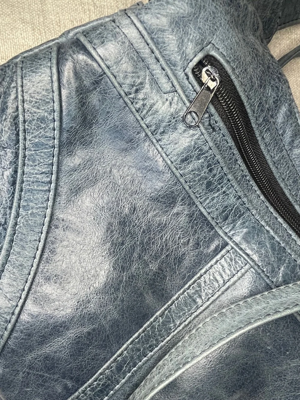 Classic Teal Leather Hobo Shoulder Bag